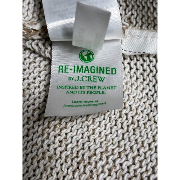 J Crew Relaxed Cotton-Linen Blend Beach Sweater Womens Size L Beige Long Sleeves - Picture 5 of 8